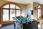 Games at the Red Hawk Lodge common area include foosball, billiards and more